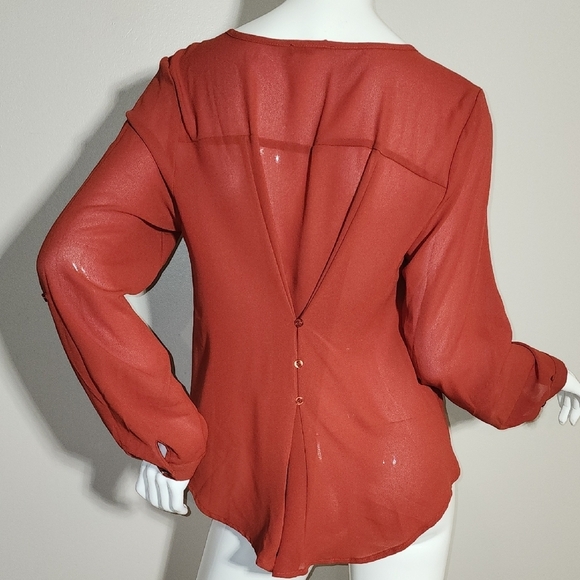 Mine Rust Button-Front Blouse - Picture 5 of 6